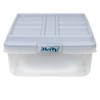  Hefty HI-RISE Clear Plastic Bin with Smoke Blue Lid (6 Pack) -  40 qt Storage Container with Lid, Ideal Space Saver for Closet Shoe Storage  Bins and Under Shelf Storage 