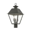 Livex Lighting Wentworth 3 - Light Post Light in  Charcoal - 3 of 4