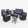 LayinSun Outdoor Patio Furniture Set, Black Rattan Wicker Sectional Swivel Rocker Chairs Sets - 2 of 4