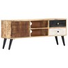 vidaXL Tv Cabinet Natural Wood Solid Mango Wood Standard TV Cabinet - 2 of 4