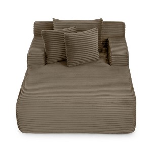 TiramisuBest Loveseats Sofa Bed with Pull-out Bed,Adjsutable Back-Light grey - 1 of 4