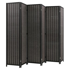 BestMassage 4/6 Panel Room Divider 6 Ft Tall Bamboo Portable Privacy Screen - 1 of 4