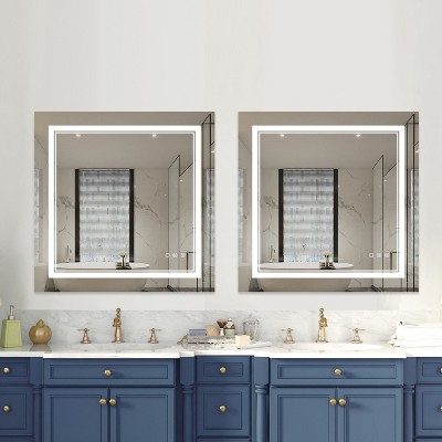 Maxax 36.02" Frameless LED Wall Mirror, with Touch Sensor and Anti-Fog,  Modern Bathroom Vanity Mirror