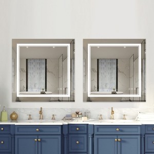 Maxax 36.02" Frameless LED Wall Mirror, with Touch Sensor and Anti-Fog,  Modern Bathroom Vanity Mirror - 1 of 3