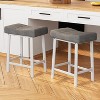 Saddle Bar Stools, Counter Height Barstools with Thickened Cushion, Faux Leather Padded Kitchen Chairs for Dinning Room, Kitchen Island, Home Bar - 3 of 4