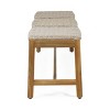 Cambria Outdoor 3 Seater Wicker Bench - Teak/Light Gray - Christopher Knight Home: UV & Water-Resistant, Iron Hardware - 3 of 4