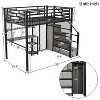 ModernLuxe Full Size Metal Loft Bed with Wardrobe, Desk & Storage Shelves, No Box Spring Needed - 4 of 4