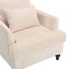 Modern Accent Armchair, Wood Frame, Tufted Club Chair Design, Mid Century Style Lounge Chair. - 3 of 4