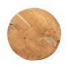 Storied Home Round Teakwood Accent Table with Textured Surface Brown - 2 of 4