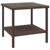 vidaXL Side Table Brown 17.7 in.x17.7 in.x17.7 in. Poly Rattan and Tempered Glass - 2 of 4