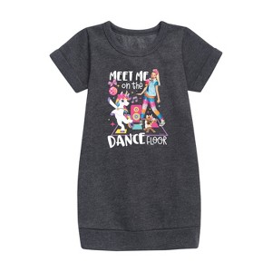 JoJo Siwa Meet Me On The Dance Floor Graphic Short Sleeve Fleece Dress - Heather Charcoal - 3T - 1 of 2