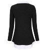 Coolmee Women's Contrast Collared Shirts Long Sleeve Patchwork Work Blouse Tunics Tops - 3 of 4