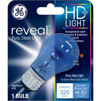 GE Reveal HD+ Light Bulb Appliance Bulb 40W Clear Finish Medium Base