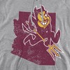 Men's Arizona State University State Shape Pull-Over Hoodie Athletic Heather 4X Large - 2 of 4