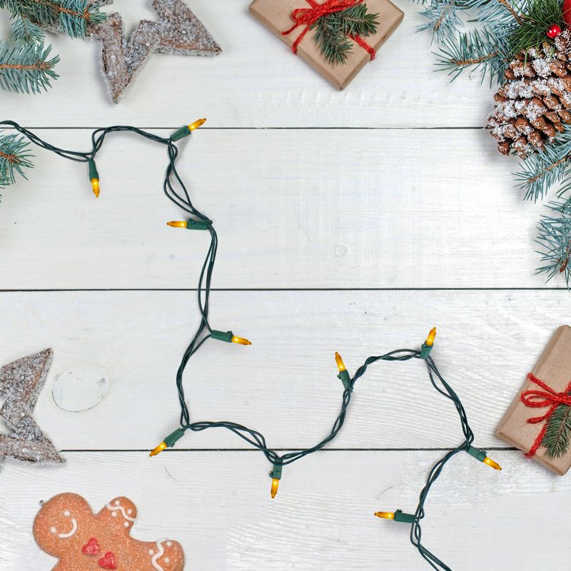 Northlight 50 Count Opaque Gold Mini Christmas Light Set, 24.5 ft Green Wire, 2 of 4
