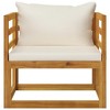 vidaXL Patio Chair with Cream Cushions Solid Acacia Wood - 2 of 4