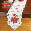 Collections Etc Delicate Poinsettia Embroidered Table Linens - 2 of 2