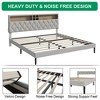 Mshliw Platform Bed Frame with 2-Tier Adjustable Headboard, Charging Station, and Storage Pockets – Noise-Free, No Box Spring Required - 3 of 4
