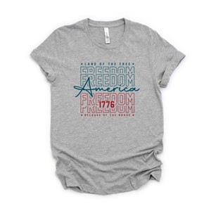 Simply Sage Market Freedom Stacked Short Sleeve Tee - 2XL - Heather Grey - 1 of 4