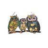 CHLOE Lighting OLLIE Tiffany-glass Owls Family Window Panel 11x17 - 2 of 4