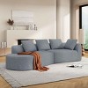 Modern 2 PCS Right-Facing Curved Sectional Sofa, 3-Seater Curved Sectional Sofa with Chaise, Sofa with High-Density Foam-Coolbibila - 3 of 4