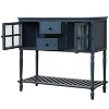 NicBex 2 Drawers Console Table with 1 Open Bottom Shelf,Entryway Table with 2 Glass-Front Cabinets,Modern Couch Table for Living Room - 2 of 4