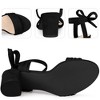 Perphy Women's Ankle Tie Pleated Lace Up Chunky Heels Sandals - 3 of 4