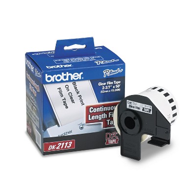 Brother Continuous Film Label Tape 2-3/7" x 50ft Roll Clear DK2113