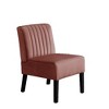 Velvet Mid-Century Modern Accent Chairs Set of 2 with Channel Tufting, Plush Seat and Solid Wood Legs - 4 of 4