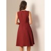 Allegra K Women's Elegant Flared Sleeveless Midi Evening Cocktail Dresses - 3 of 4