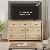 Modern Drawer Dresser - Sleek Boho Design with Woven Rattan, Curved Legs, and Versatile Storage for Bedroom, Living Room, or Hallway - 4 of 4