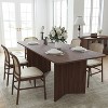 Spassway 67"L*33.5"W Oak Wood Dining Table with Double Pedestal Modern Kitchen Table with Solid Wood Legs for Seats 6 - 4 of 4