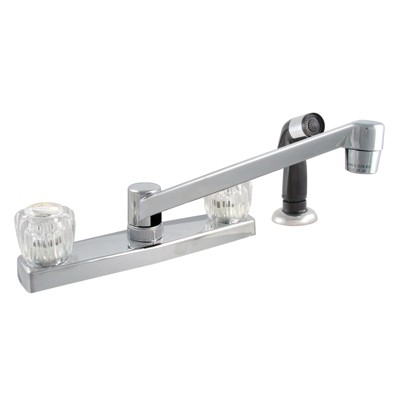 LDR Two Handle Chrome Kitchen Faucet Side Sprayer Included Model No. 012 3405CP-CG