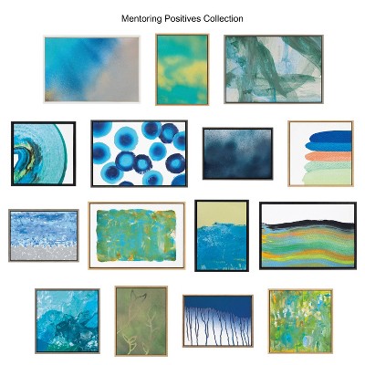 Colorful Abstract Canvas Print for Kids with Natural Frame