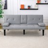 KWPZQEB 67 Inch Sofa Bed, Modern Folding Futon Set, Convertible Recliner Lounge with 2 Cup Holders for Living Room & Bedroom - 2 of 4