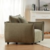 Modern Single Living Room Sofa Chair,Chenille Fabric Upholstered Lounge Armrests Chair With Solid Wood Frame,Wooden Club Chair-Coolbibila - 3 of 4