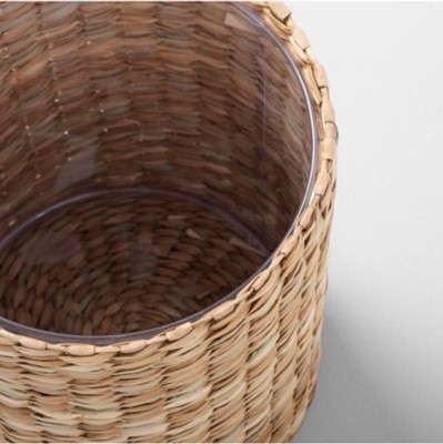 Greenstell Woven Waste Basket with Lid, Handles and 2 Replaceable Line