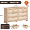 8 Drawer Rattan Dresser for Bedroom, Natural Wood Dresser Chest with Ample Storage - 2 of 4
