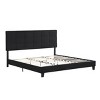 DOMETOUR King Size Upholstered Platform Bed Frame with Linen Fabric Headboard, No Box Spring Needed, Wood Slat Support, Easy Assembly, BLACK - 2 of 4