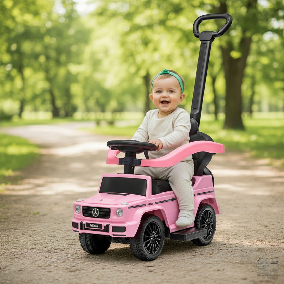 Best Ride On Cars Kids Outdoor Stroller Mercedes G-Wagon 3 in 1 Push Car - thumbnail 5