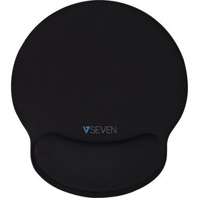 V7 Memory Foam Support Mouse Pad, Ergo Wrist Support, Non Skid Bottom - 0.91" x 8.66" x 9.84" Dimension - Black - Memory Foam, Rubber Bottom