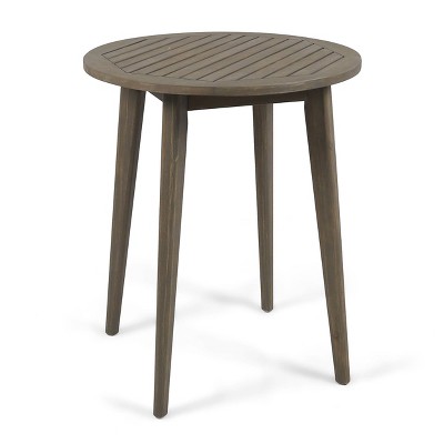 Stamford Round Acacia Wood Bistro Table - Gray - Christopher Knight Home