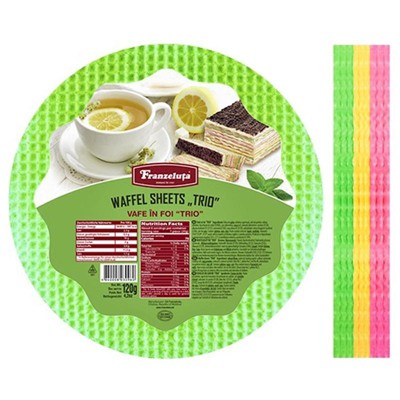 Franzeluta Colored Wafer Sheets Trio 120g - Deliciously Vibrant And Thin Wafers For Artistic Pastry Creations