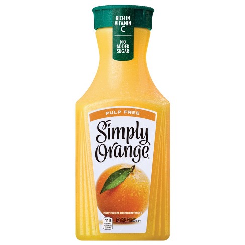 Simply Orange Pulp Free Juice Bottle, 52 fl oz