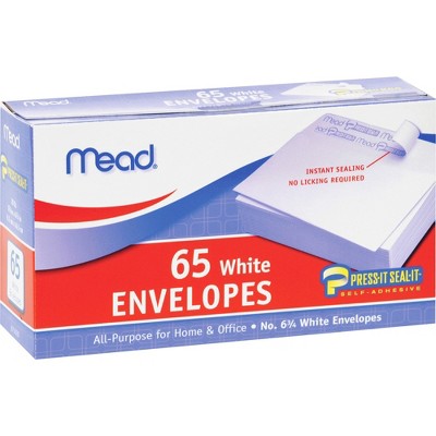 Mead Plain Envelopes No 6.75 Self-Sealing 65/BX White 75028