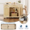 Garvee Rolling Kitchen Island Table on Wheels with Drop Leaf, Tilt Out Trash Can Cabinet, Storage Cabinet, Drawer, Spice Rack, Kitchen Cart - 3 of 4