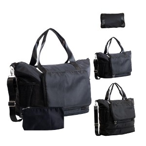 Generic Large Travel Bag - Foldable & Expandable Carry On Bag With Shoe Compartment, - 1 of 4