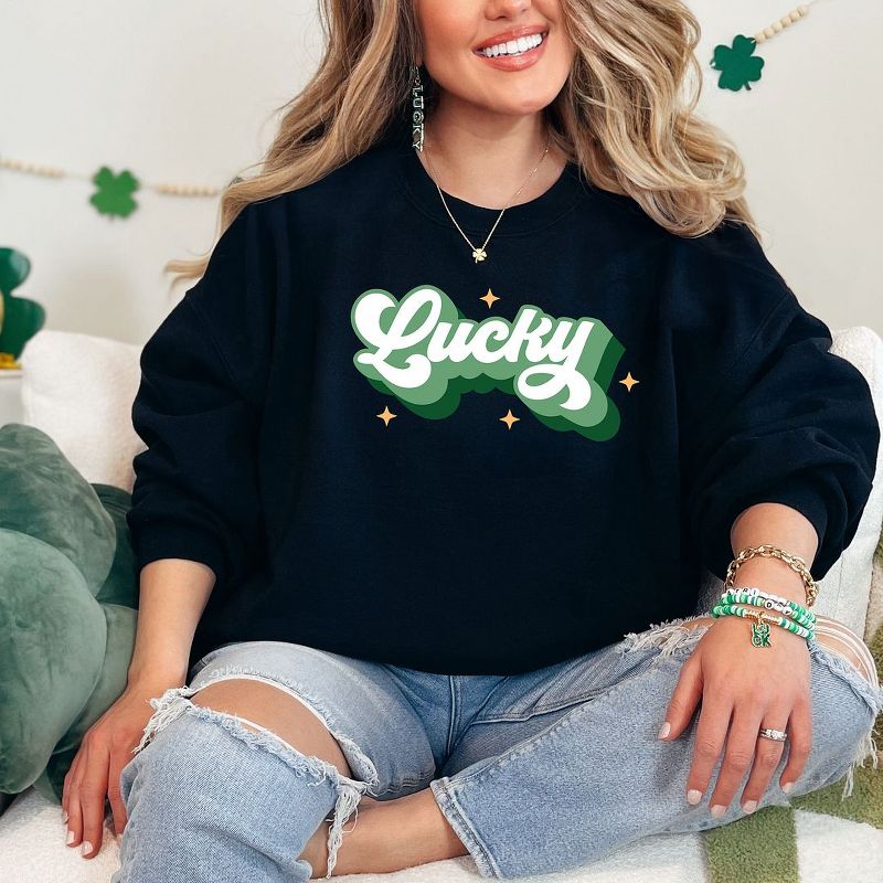 Simply Sage Market Women's Graphic Sweatshirt Retro Lucky, 3 of 5