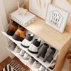 GlasFlength Shoe Racks Nordic Style Flip Door Cabinet with Solid Wood Legs Simple Design for Living Entryway Storage, White, 31.5"*9.45"*41.34" - 3 of 4