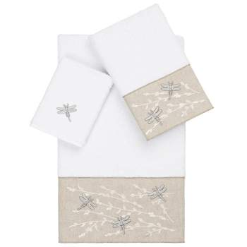 Linum Home Textiles Monogrammed Luxury 100% Turkish Cotton Red Snow Flake Hand Towels - Set of 2